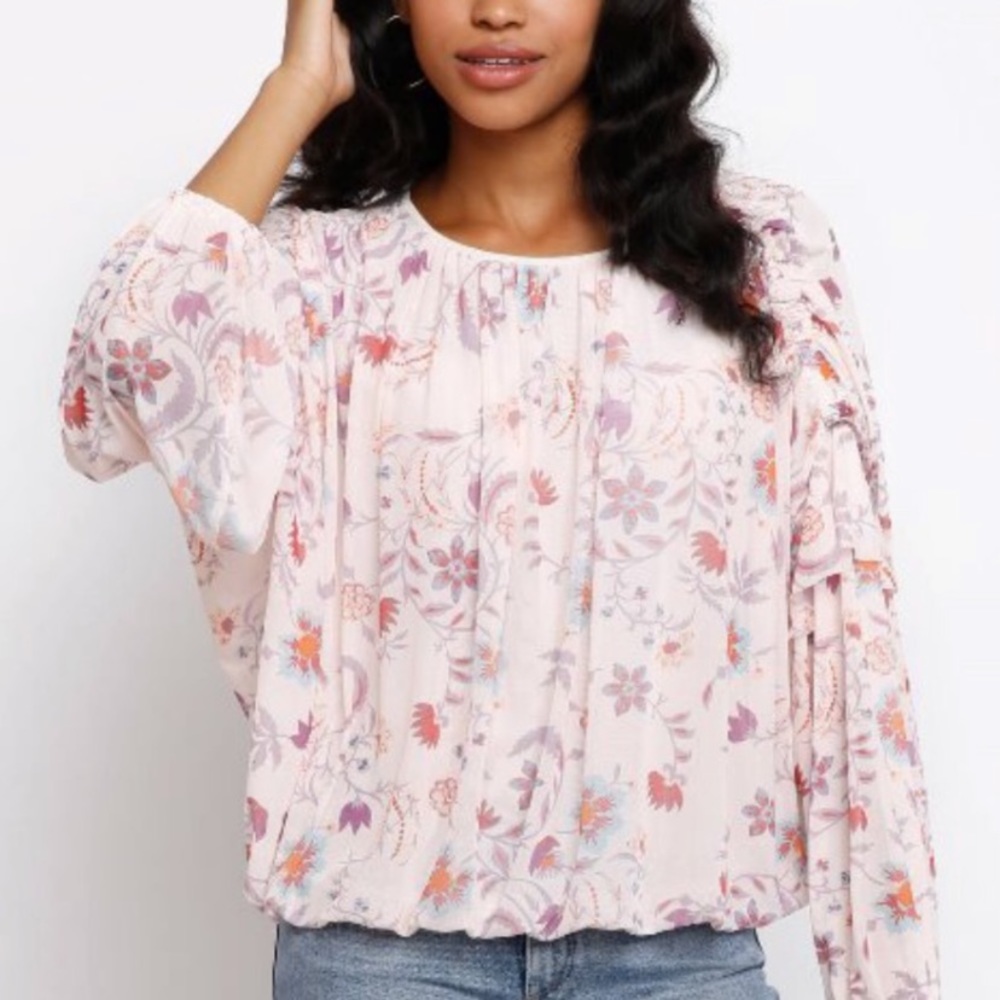 Free People wildflower cropped blouse
